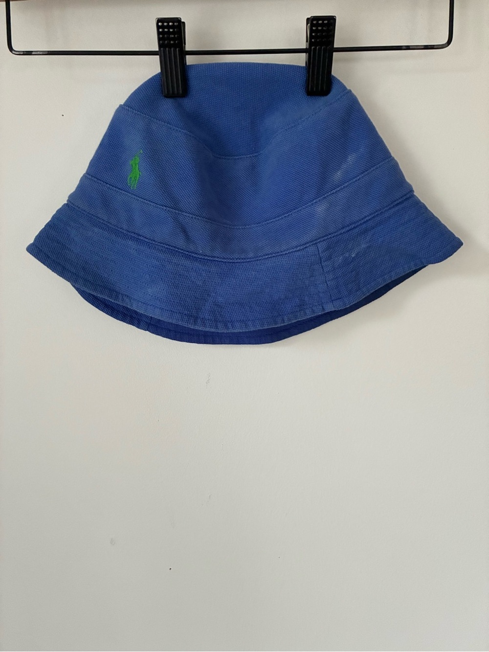 Polo Ralph Lauren Bucket Hat Men’s S/M Blue Piqué Cotton Green Pony Preppy